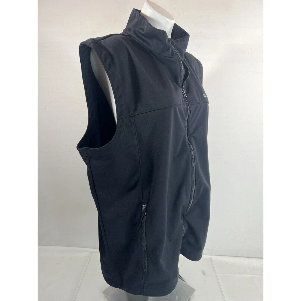 Columbia Fleece Vest Mens XL Black Full Zip Gorpcore Hiking Outdoor Layer